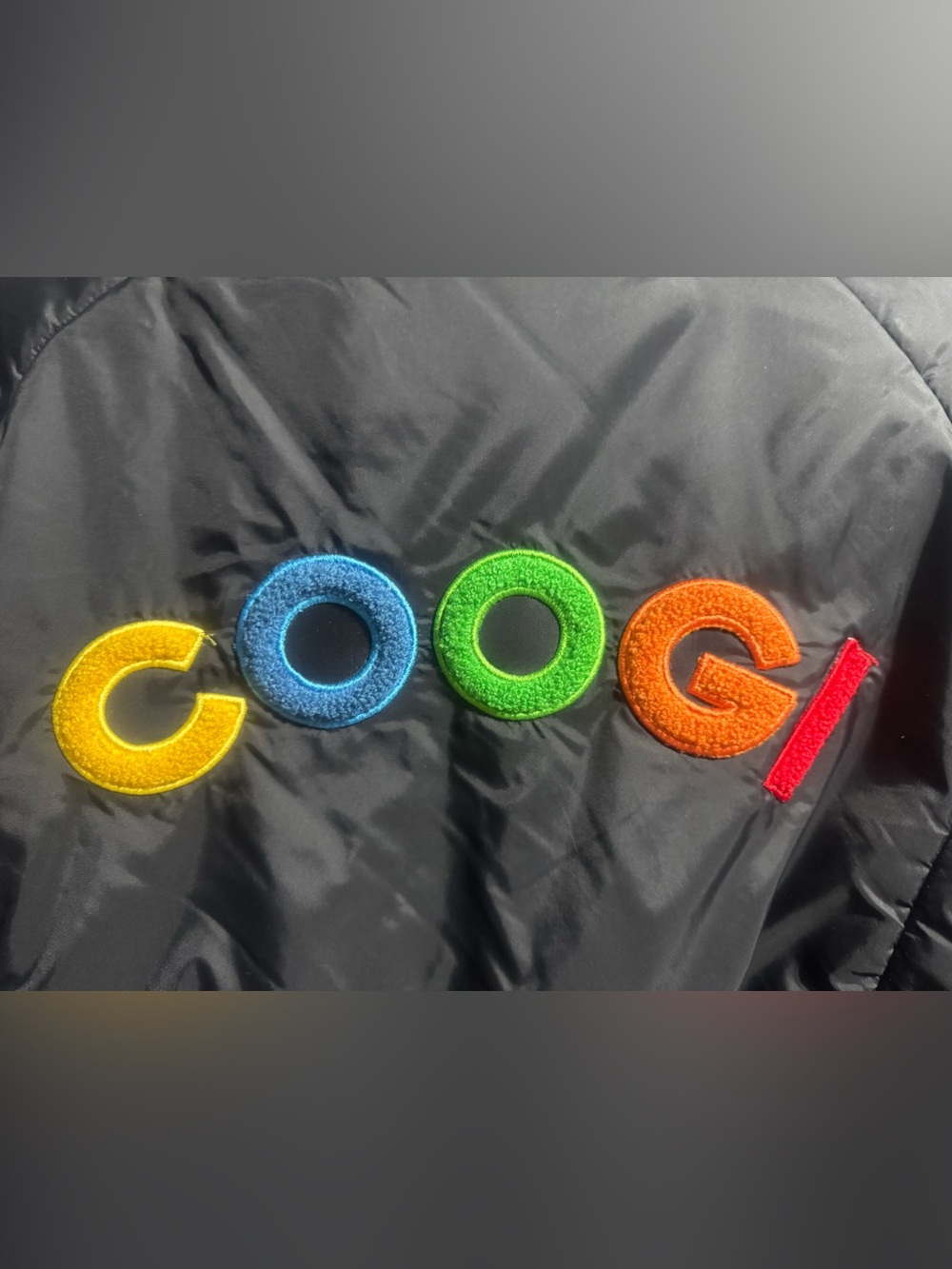 COOGI Y2K Black Puffer Jacket with Rainbow Trim1 - Picture 6 of 6